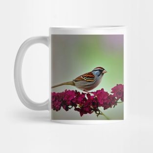 Beautiful Sparrow Flowered Branch Mug